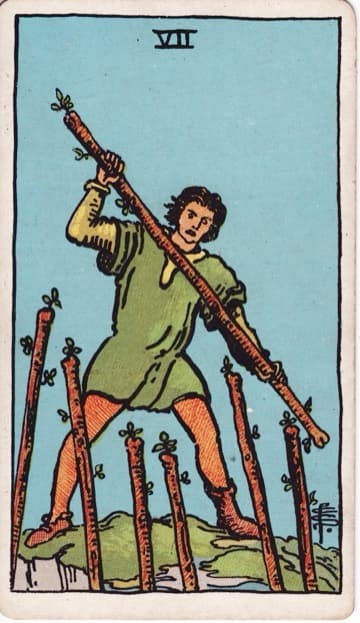 Seven of Wands — Bảy Gậy