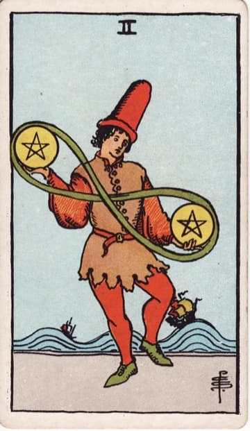 Two of Pentacles — Hai Tiền