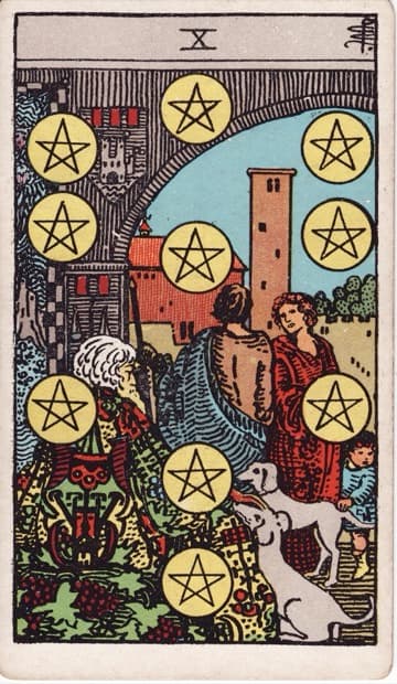Ten of Pentacles — Mười Tiền